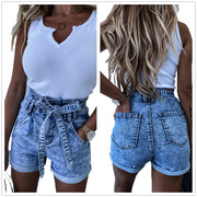 High Waist Lace Up Loose Denim Shorts 高腰系带宽松牛仔短裤女