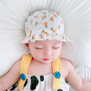 新生婴儿护囟门帽夏季薄款纯棉花边公主帽女宝宝胎帽护脑门空顶帽