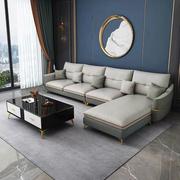 尤维北欧科技布艺皮布沙发组合小户型l现代客厅家具左右贵妃沙发