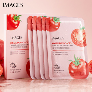 5片盒装形象美番茄玻尿酸保湿面膜，提亮肤色补水保湿滋润提靓嫩肤