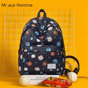 Mr.ac homme书包学院风印花双肩包星空女包电脑背包学生书包