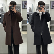 2023年冬季liberclassy韩版男士，黑色基础款单排扣羊绒大衣2色