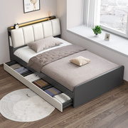 单人床1米2现代简约多功能榻榻米，储物床家用小户型收纳床落地定制