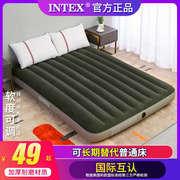 INTEX充气床垫双人单人可携式露营打地舖折叠床加厚户外家用气垫