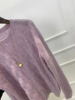 欧货重工高级感精致香芋紫色毛衣女秋冬宽松慵懒法式绝美针织上衣