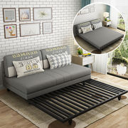 沙发床可折叠双人三人两用多功能，1.8米1.5实木床客厅小户型布艺床
