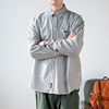 2024春季竖条纹衬衫，男长袖日系学生衬衣，宽松复古外套韩版潮流寸衫