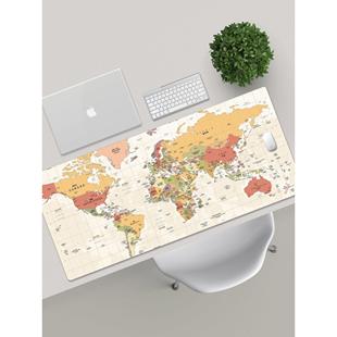 世界地图英文附度量衡可擦写字字清晰环保超大鼠标橡胶防滑餐桌垫