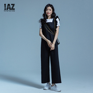 IAZ棉麻连体裤春夏季女士韩版时尚显瘦高腰直筒背带裤连体衣