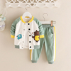 男童秋装两件套0-1-2-3岁酷帅婴，儿童衣服潮洋气，4女宝宝春秋季套装