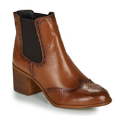 bettylondon女鞋子时尚，粗跟短筒靴高跟棕色，切尔西靴布洛克秋冬款