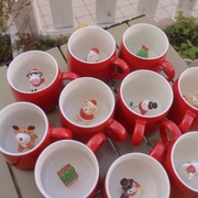 圣诞礼物可爱动物咖啡杯马克杯卡通，陶瓷情侣杯子圣诞，杯动物杯