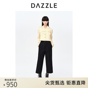 dazzle地素奥莱23春季简约军装风短款修身直筒针织衫开衫外套