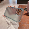 适用苹果15手机壳钢化玻璃iPhone14proMAX高级感保护套13磨砂半透明12简约个性plus时尚高端全包防摔带镜头膜