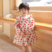 女童春季风衣外套2023韩版开衫，上衣中小儿童，宝宝洋气外出秋装