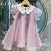 奇米迪女童公主裙礼服，2023夏季洋气女孩裙子，儿童紫色连衣裙夏