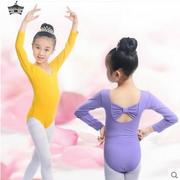 幼儿童舞蹈服装练功服长袖女童形体服芭蕾连体服短袖考级服中国舞