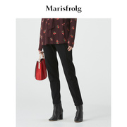 marisfrolg玛丝菲尔羊毛2020年冬季黑色，时尚休闲裤铅笔裤女装