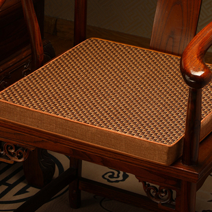 夏季凉席坐垫中式红木沙发垫藤席垫子，圈椅太师椅茶椅座垫椅垫定制