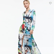 AO X BASQUIAT CHASSIDY MAXI SHIRT DRESS 艺术家联名涂鸦连衣裙