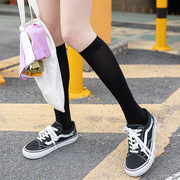 夏季天鹅绒丝袜超薄白色小腿袜纯色舞蹈袜学院风女黑色高筒及膝袜