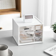 日式透明抽屉式整理盒，办公桌面抽屉柜梳妆台，化妆品分类收纳盒米木
