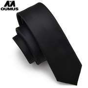 黑色男韩版窄版领带 5CM时尚英伦学生休闲百搭细窄小领带男士潮