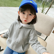女童外套2022秋装韩版洋气女宝宝4开衫拉链衫1-3-5岁婴儿卫衣