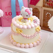KT猫烘焙蛋糕装饰摆件小猫咪儿童生日女孩主题蛋糕插牌插件