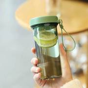 日系简约随行杯带茶隔泡茶杯子，夏季男女学生可携式运动透明塑料水