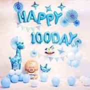 百天宴百日宴背景墙100天宝宝满月百岁女孩生日气球装饰场景布置