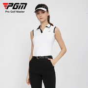 PGM 高尔夫套装女夏季显瘦短袖t恤透气运动无袖上衣服装