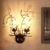 北欧美式水晶铁艺床头灯欧式创意复古客厅灯简约过道卧室壁灯6602