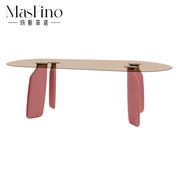 玛斯菲诺透明钢化玻璃椭圆餐桌，现代简约家用小户型，创意网红玻璃桌