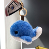 可爱小海豚真羊毛鲸鱼皮草挂件 网红包包挂饰 个性创意钥匙扣