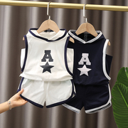 男童夏装套装2021潮宝宝洋气时髦衣服儿童韩版帅气短袖两件套