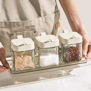 玻璃调料盒套装厨房收纳盒罐子，家用组合装调料瓶，味精盐罐罐调味罐