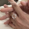 chalimizi镂空显瘦极简风，小众设计高级感叠戴s925纯银戒指食指戒