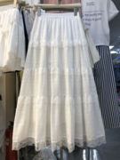 长裙2024春季白色蕾丝高腰显瘦蛋糕仙女半身裙设计感小众裙子
