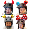 儿童平衡车头盔装饰米奇耳朵玩偶蝴蝶结牛角滑步车 轮滑飘带辫子