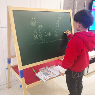大号儿童书写板双面磁性可升降画板，支架式黑板白板小孩家用教学板