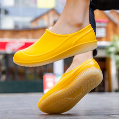 黄色夏季雨鞋防水防滑牛筋底