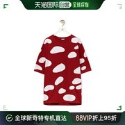 欧洲直邮LOEWE/罗意威23 男白红色蘑菇图案棉质宽松短袖T恤