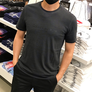 CK Calvin Klein Jeans NY 男士夏季时尚舒适水洗做旧纯棉短袖T恤