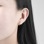 法国capinkofin欧美闪星个性时尚，s925银耳扣光身圆圈形耳环耳饰女