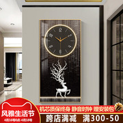 钟表挂钟客厅家用时尚现代简约创意网红玄关装饰画静音表挂墙时钟