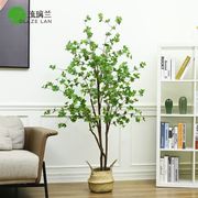 琉璃兰北欧风仿真绿植摆件，日本吊钟植物，室内客厅装饰假树落地盆栽