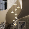 复式楼梯旋转吊灯现代简约别墅客餐厅灯极简艺术创意设计个性灯具