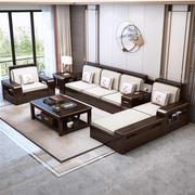 紫金檀木中式实木沙发，冬夏两用储物沙发，现代轻奢客厅全套家具