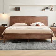 北美黑胡桃木床全实木，主卧大床2.2米原木床，北欧实木床卧室双人床